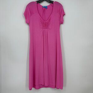 Fresh Produce Emma Dress M A Line‎ Short Sleeves Casual Cosmos Pink
